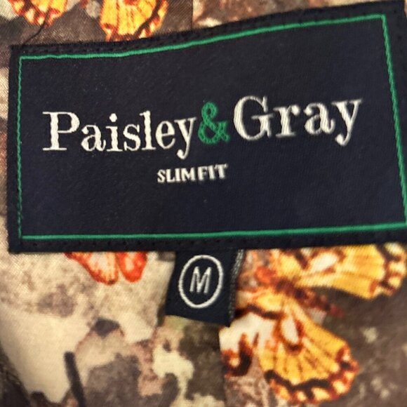 Paisley & Gray SZ M Unisex Plaid Vest Printed Back Menswear Cottage Prairie Tim - Picture 11 of 13